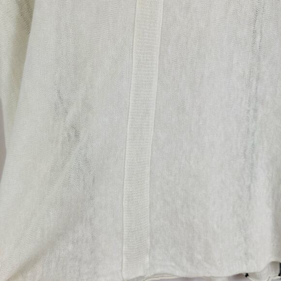 360Sweater Womens XS White 100% Linen Oversized Cap Sleeve Sweater Beachy Luxury - Picture 11 of 11